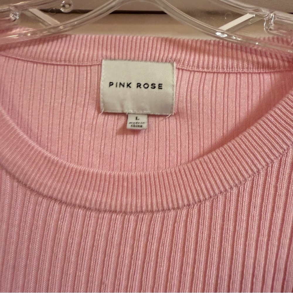 Pink Rose Soft Ribbed Knit Top - Picture 2 of 4